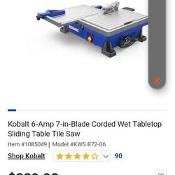 Kobalt 7" Wet Sliding Table Tile Saw
