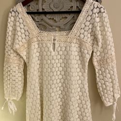 Crochet Detail Boho Top (Sz M)