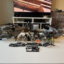 Adventure Force Kid Force Lot Military Helicopter Cannon And Soldiers