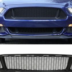 2015-2017 Ford Mustang Front Upper Mesh Grill Black