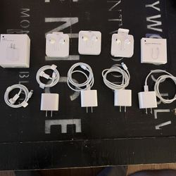 Apple USB C 20w Power Adapters And Corded Apple Head Phones 