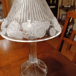 THREE  PIECE  CRYSTAL CANDLE LAMP  $40..