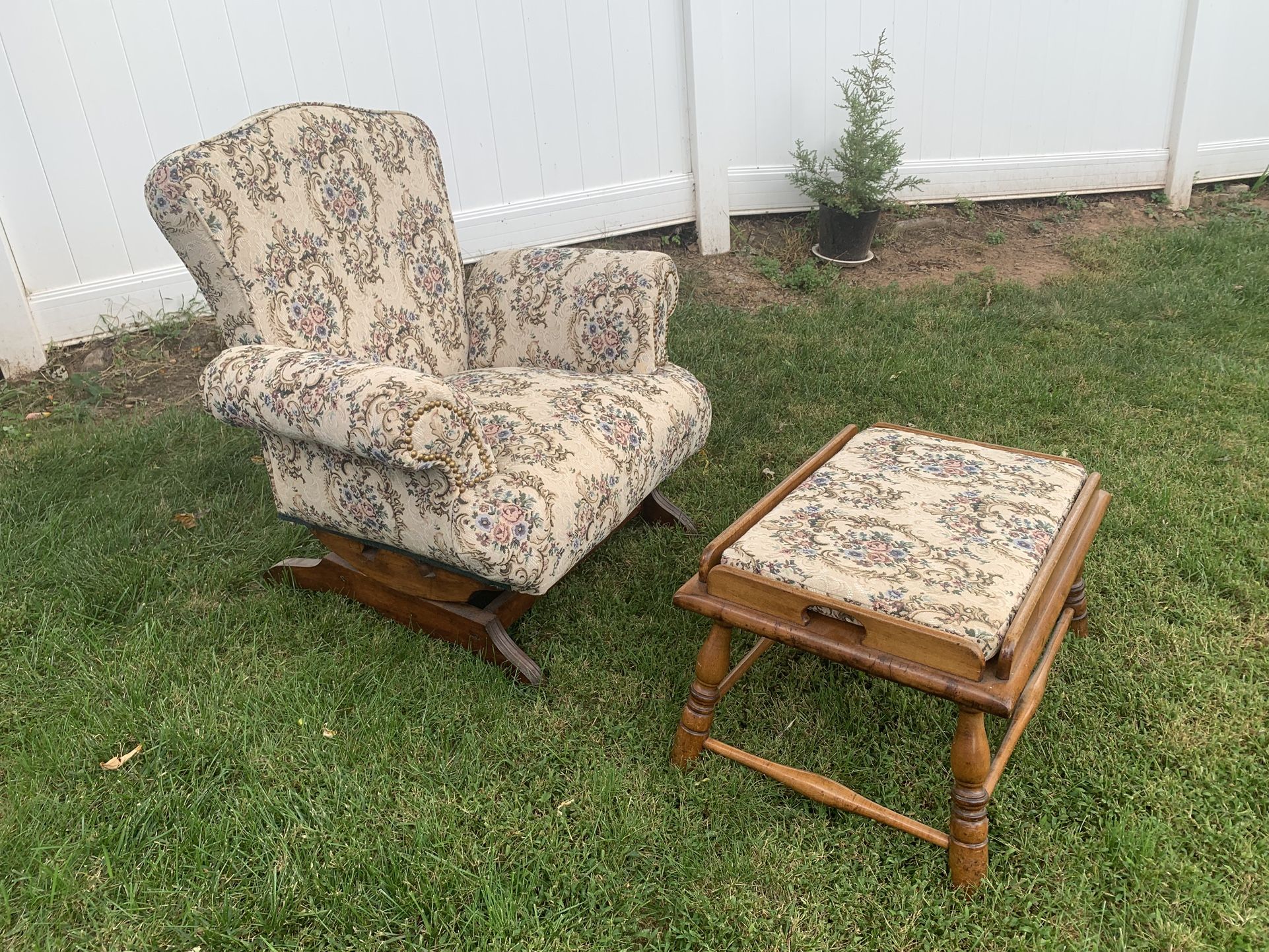 Vintage Rocking Chair/ New Upholstery
