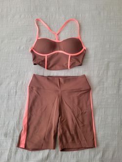 Set Of 2 PINK Corset Bra XS and Biker Shorts S