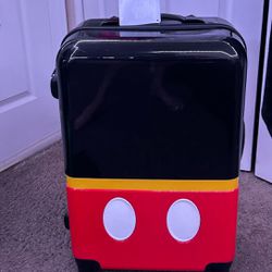 Disney Store Mickey Mouse 26” Rolling Hard Shell Suitcase Luggage NWT.