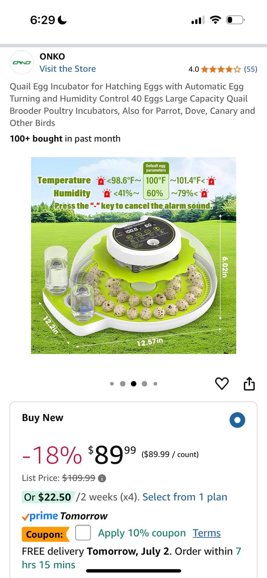 incubator eggs For $35