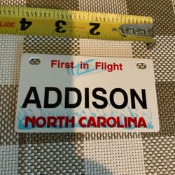 Plastic Nameplate W/ Addison Name In Dark Blue, Can Hang Or Place A Magnet To Stick To Refrigerator
