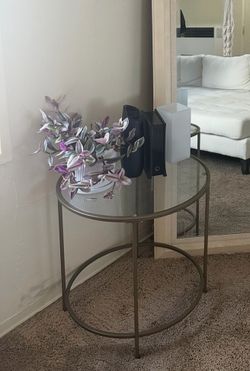 Glass side tables (set of 2)