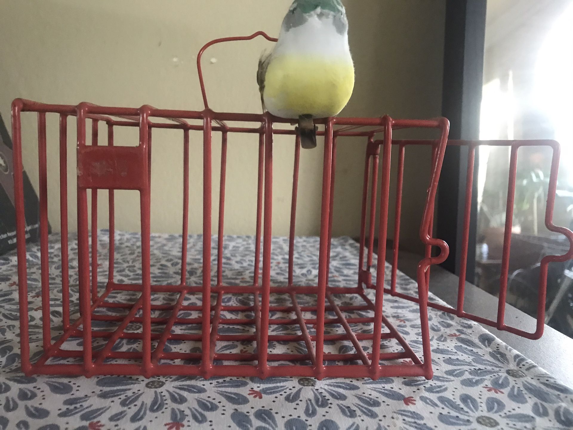 Small ( Toy?) Red Bird Cage Decoration