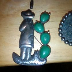 Mexican sterling Silver 925 Brooches 10 Pieces