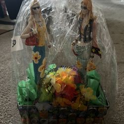 Handmade Gift Basket With Handmade Figurine