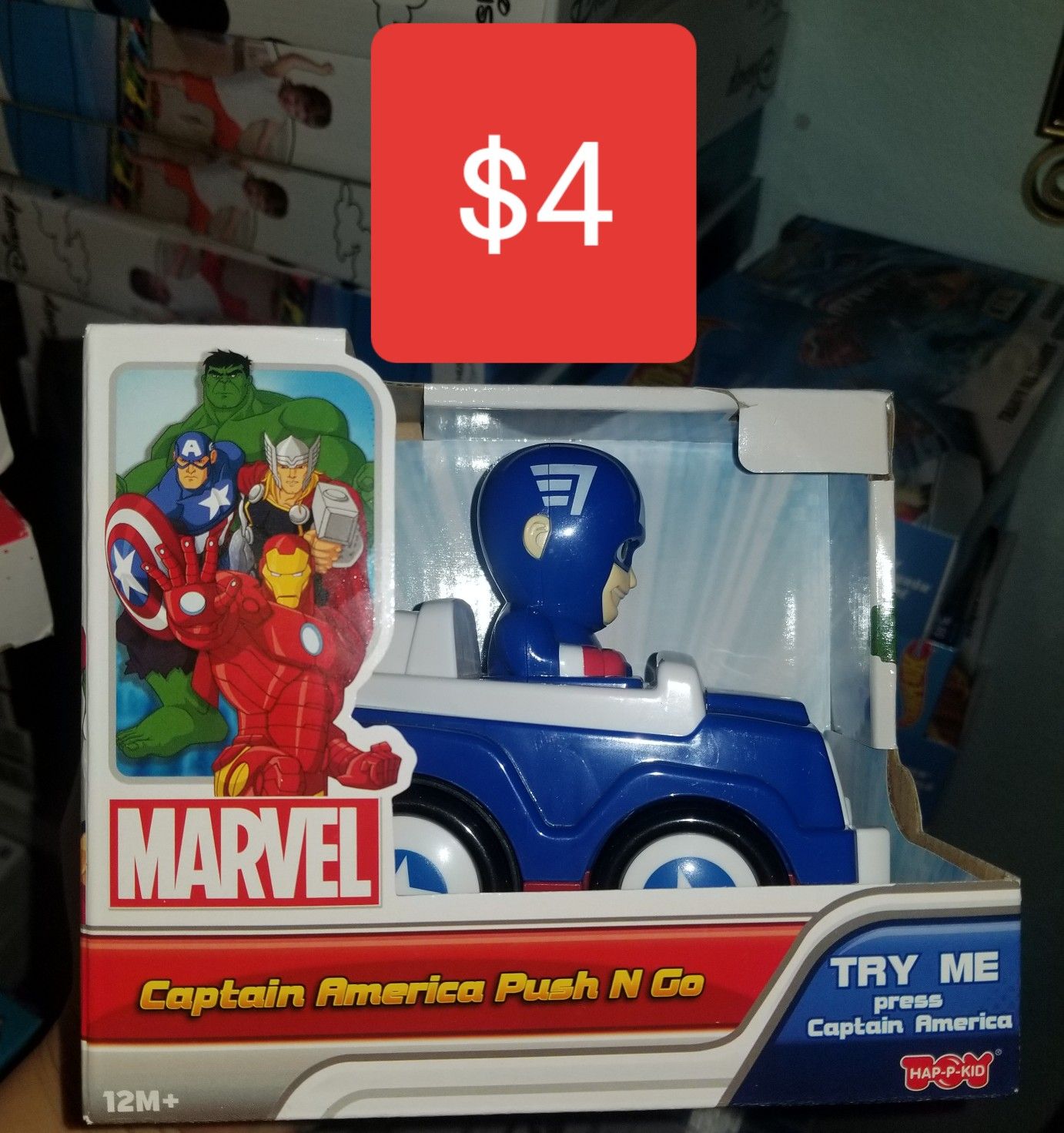 Marvel captain America push and go car