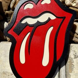 Rolling Stones Wooden Art