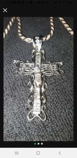 Silver Cross And Chain Cadena De Plata