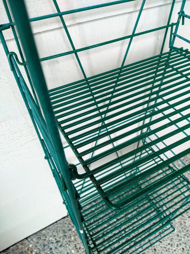 Vintage Folding Metal Shelf