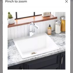 25" Totten Granite Composite Dual-Mount Kitchen Sink - Drop-In or Undermount - White