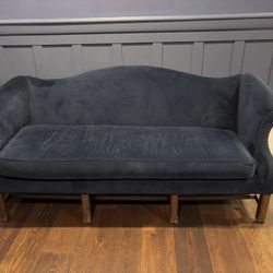 Camelback Sofa In Dark Blue Velvet