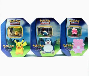 2022 Pokemon GO Tins Set of ALL 3 Pikachu Blissey Snorlax FACTORY SEALED!