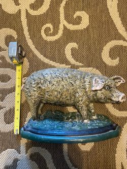 Large Heavy Cast Iron Pig Doorstop  $20