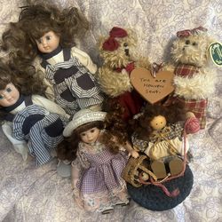 Collection Of Small Dolls & Teddy Bears - Reduced