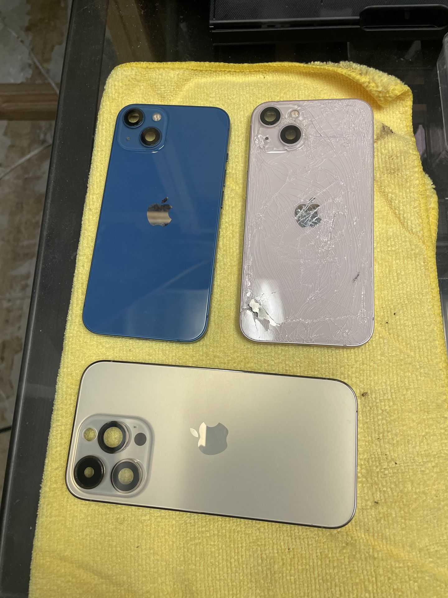 iPhone 13 Pro Max Cracked 14 Plus Screen 16 Pro Back Glass 15 Housing Frame Replacement 