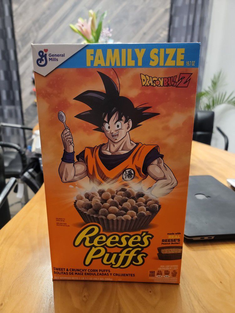 Dragon Ball Z Trunks Reese’s Puffs Cereal Limited Edition Sealed DBZ Box