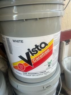 Vista Paint White Carefree Eggshell Finish  Interior/Exterior 5 Gallon