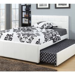 White Full Bed Frame With Trundle