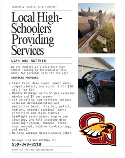High schoolers providing services