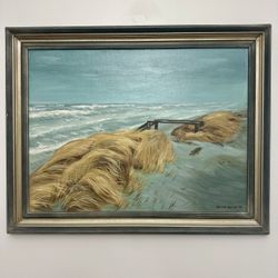 ORIGINAL VINTAGE OIL PAINTING - “SANDY NECK BEACH” CAPE COD, MASS. - BY JUDITH COTTER ‘78
