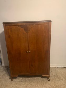Vintage Wood Armoire with Double Doors