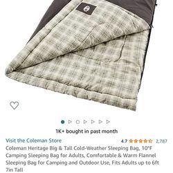 Big And Tall Flannel Sleeping Bag