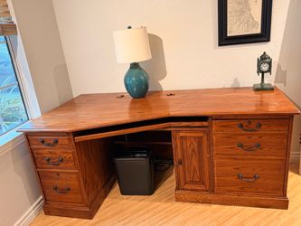 Solid wood vintage executive desk