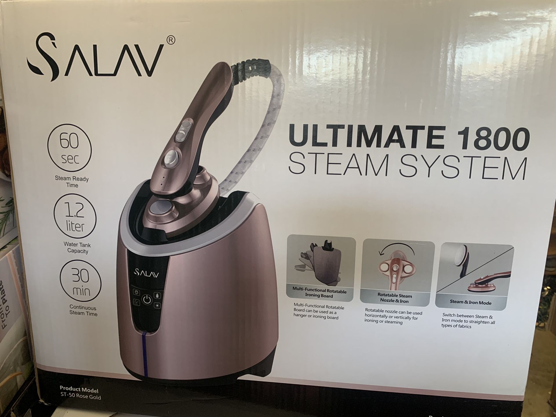 SALAV Professional Garment Steamer, ST-50 Rose Gold Midel