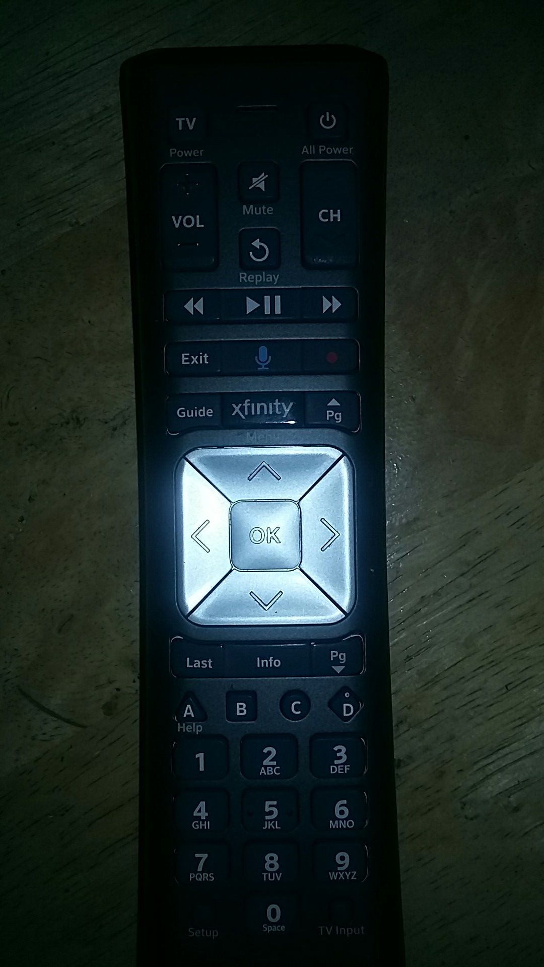 Xfinity control remote for Cox box