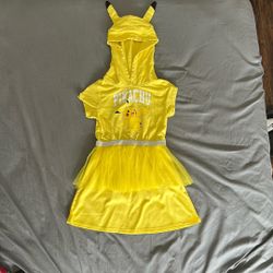 Pokemon Pikachu Dress With Hoodie And Ears💛