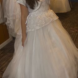 Formal hoop dress with accessories