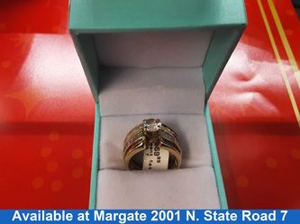 Ring - Engagement Set - Yellow Gold 10k (.417) 8.8 grams Size 6.5