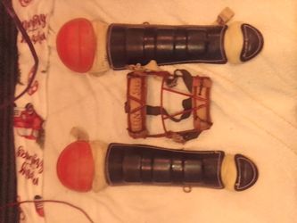 Antique little league baseball gear