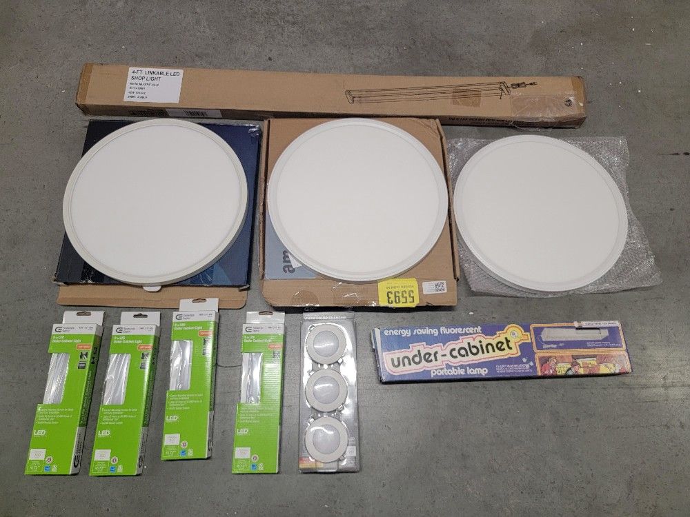 Mixed Lot of (10pcs) Flat Panel LED Light, Shop Light, Under Cabinet Lights 