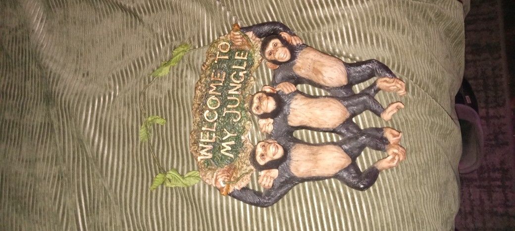Welcome To My Jungle Hanging Monkeys Last Forever Heavy-duty Resin Piece