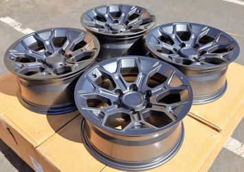 17x8 Wheels Fit Toyota 4Runner Fit Tacoma 6x139.7 ET5 Gunmetal New Set of 4