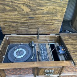 Antique Rare Record Wooden Cabinet Record Player