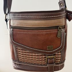 B.o.c Leather And Woven Material Purse