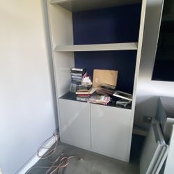 Grey Lacquer Cabinet- With Granite Shelf