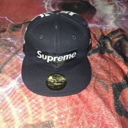 Supreme Yankees Hat Navy Fitted 7 1/8 