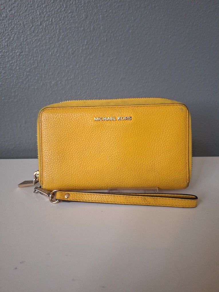 Michael Kors Vibrant Yellow Wristlet Wallet