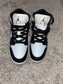Nike Jordan size 4y in boys light blue and white n black shoes I paid 120 for them asking for $60