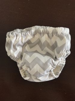 Charlie Banana Reusable Swim Diaper , Gray Chevron - size L - Infant Boy or Girl (unisex)