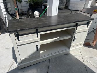 Farmhouse TV Stand with Sliding Barn Doors